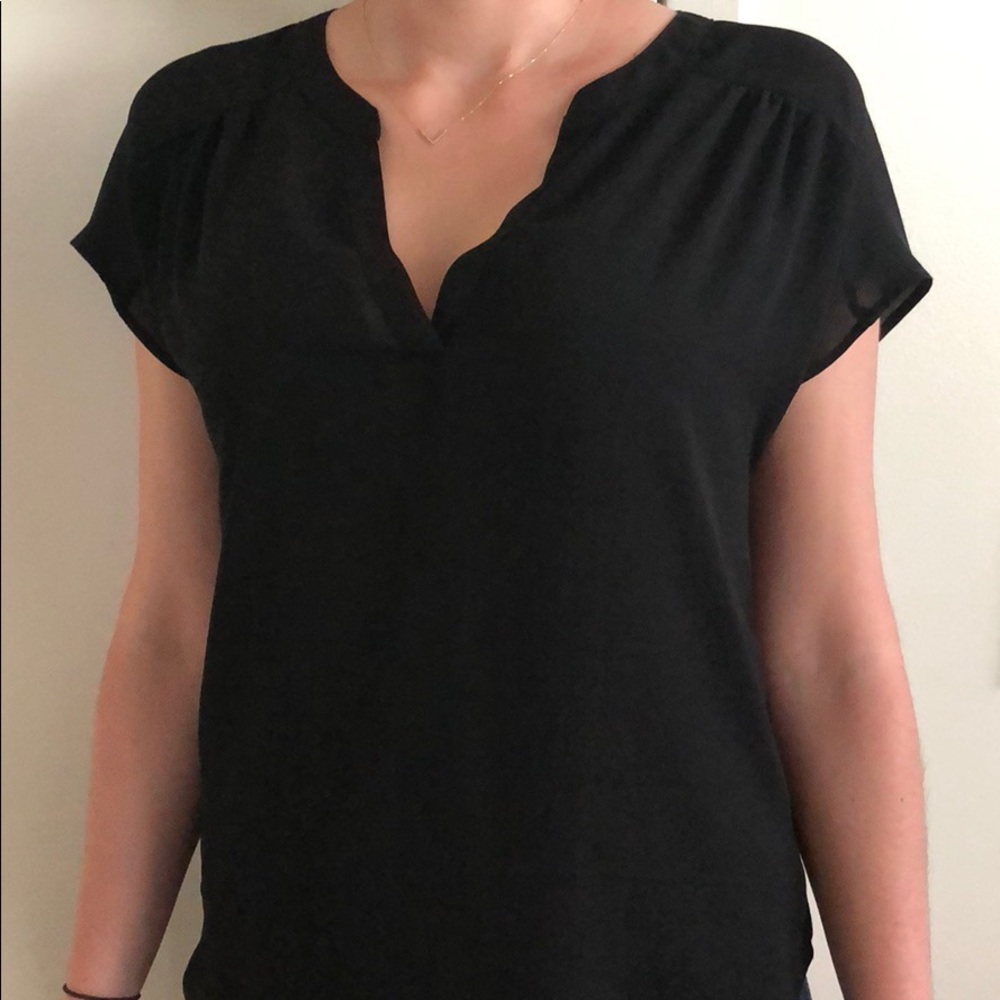 Slightly sheer versatile black top
